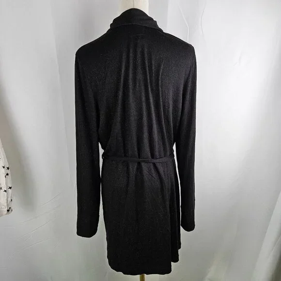 NEW!! Chaser Rock & Roll Glitter Kimono Duster Wrap Jacket M/L Black Sexy Party - Picture 2 of 12